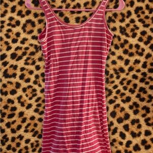 Y2K Striped Pink Sleeveless Dress (M, fits small)
